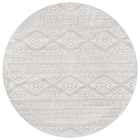 Safavieh 6 ft.-7 in. x 6 ft.-7 in. Tulum 200 Power Loomed Round RugGrey & Ivory TUL272F-7R